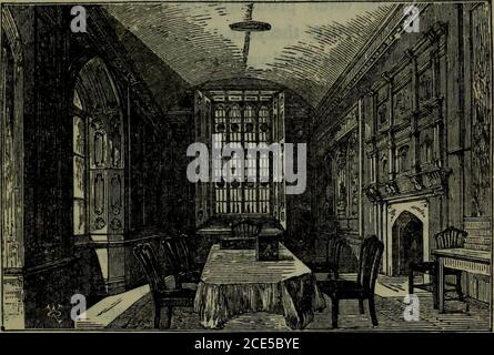 . Promenades à Londres . enterrement héritier dans l'abbaye. Comme la chaleur de la chambre attira un roi là pour mourir, ainsi il attira l'Assemblée de Westminster, en 1643, perishedavec le froid de s'asseoir dans la chapelle de Henry VII. qui n'a pas moins de mille cinq cent soixante-trois sessions, d'une durée de plus de cinq ans et demi, pour établir une nouvelle plate-forme de culte et de discipline à leur nation pour tous les temps à venir. De ces murs sont venus le répertoire, le plus long et le ShorterCatéchisme, %nd cette célèbre confession de foi qui, seul avecia DEANS YARD. 2&gt;(^i ces îles, a été imposée par Banque D'Images