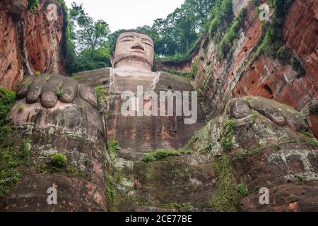 Le Bouddha géant de Leshan Banque D'Images