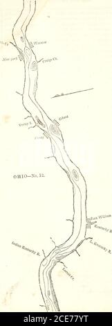 . Le pilote occidental : contenant des cartes de l'Ohio, et du Mississippi, de l'embouchure du Missouri au golfe du Mexique ; accompagné d'indications pour naviguer dans le même fleuve, et d'un gazetteer ; ou description des villes sur leurs rives, affluents, etc., aussi, une variété de matière intéressant pour les voyageurs, et tous concernés dans la navigation de ces rivières ; avec une table de distances de ville à ville sur tous les fleuves ci-dessus . au milieu de la rivière. Nine Mile, ou Vevay Island Channel sur la gauche. Après avoir passé l'île, inclinez-vous vers la rive droite. VEVAY, plate-forme Banque D'Images