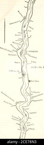 . Le pilote occidental : contenant des cartes de l'Ohio, et du Mississippi, de l'embouchure du Missouri au golfe du Mexique ; accompagné d'indications pour naviguer dans le même fleuve, et d'un gazetteer ; ou description des villes sur leurs rives, affluents, etc., aussi, une variété de matière intéressante pour les voyageurs, et tous concernés dans la navigation de ces fleuves ; avec une table de distances de ville à ville sur tous les fleuves ci-dessus . la rive gauche, jusqu'à ce que vous passez la crique, puis keepto à droite. Île Pikes. Canal vers la droite. Îles jumelles. Le canal à droite des deux est Banque D'Images