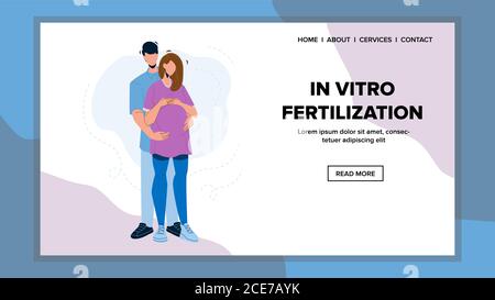 Fécondation in vitro jeune heureux couple vecteur Illustration de Vecteur