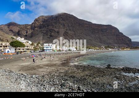 La plage la Puntilla dans Valle Gran Rey sur île de la Gomera Banque D'Images