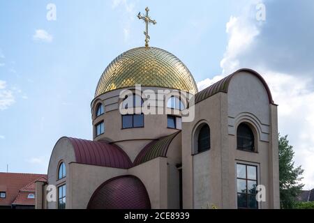 Szchecin, Pologne - 19 août 2020 : l'église orthodoxe de Szczecin Banque D'Images