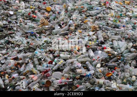 verre blanc pour recyclage comme fond technologique Banque D'Images