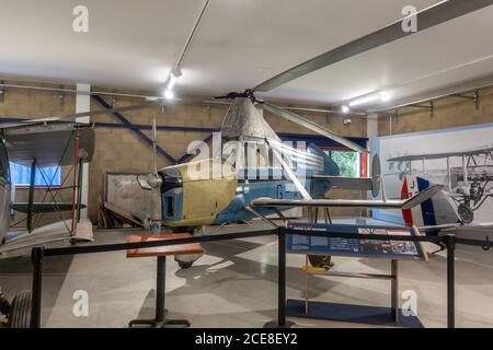 Un avion de havilland Cierva C.24 Autogiro autogyro exposé au musée de Havilland, Londres Colney, Royaume-Uni Banque D'Images