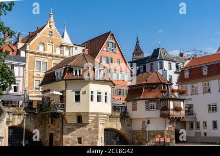 Esslingen, BW / Allemagne - 22 juillet 2020 : vue sur le centre historique de la vieille ville d'Esslingen sur le Neckar Banque D'Images