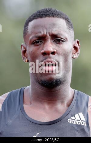 Utrecht, pays-Bas. 30 août 2020. UTRECHT, 30-08-2020, Atletiekbaan Nieuw Maarschalkerweerd, Taymir Burnett pendant le deuxième jour des championnats néerlandais de piste et de terrain. Crédit : Pro Shots/Alamy Live News Banque D'Images