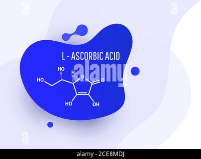 Formule de la structure chimique de la vitamine C. L acide ascorbique. Illustration vectorielle isolée sur fond blanc Illustration de Vecteur