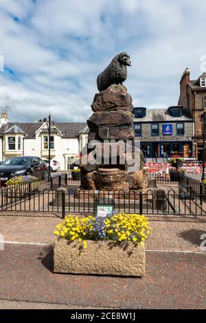 La Fontaine Colvin a également appelé Moffat RAM dans le Haut Rue de Moffat Dumfries et Galloway, Écosse, Royaume-Uni Banque D'Images