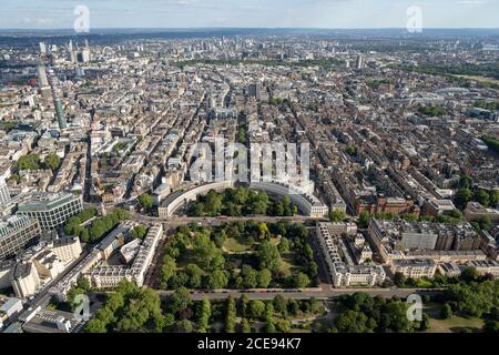 Vue aérienne de Londres avec Park Crescent. Banque D'Images