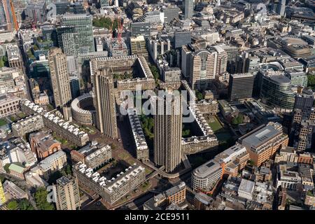 Vue aérienne de Londres avec le Barbican Center. Banque D'Images