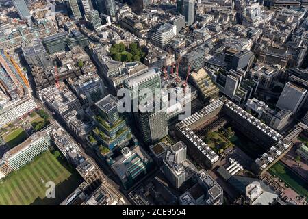 Vue aérienne de Londres avec le Barbican Center. Banque D'Images