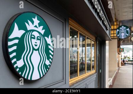 Hong Kong, Chine. 31 août 2020. La chaîne multinationale américaine Starbucks Coffee Store vu à Hong Kong. Crédit : SOPA Images Limited/Alamy Live News Banque D'Images