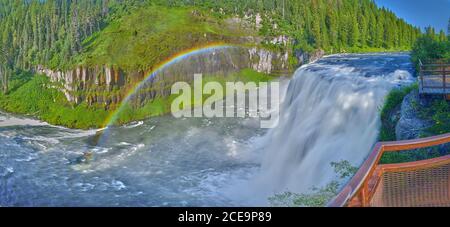 Panorama des chutes d'Upper Mesa près d'Ashton, Idaho. Banque D'Images