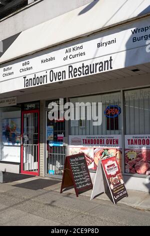 Le restaurant indien Tandoori Oven dans le quartier du marché Punjabi sur la rue main, Vancouver, C.-B., Canada Banque D'Images