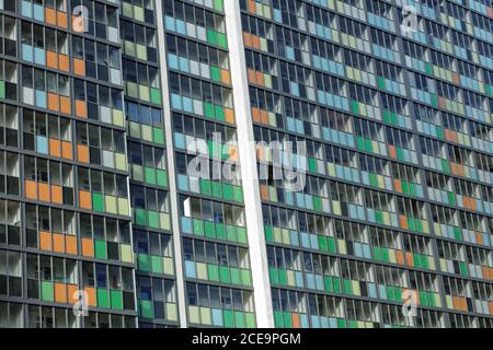 Russain bloc appartement nouveaux bâtiments à Devyatkino, district de Leningrad, Russie Banque D'Images