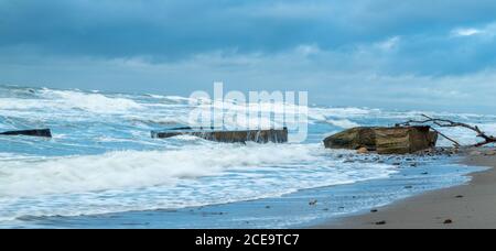 Tempête au bord de la mer Banque D'Images