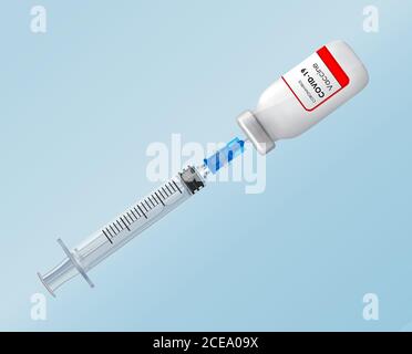 Vaccin et seringue Vector Medical en ampoule. Image vaccin et seringue. Illustration vaccin antiviral Illustration de Vecteur