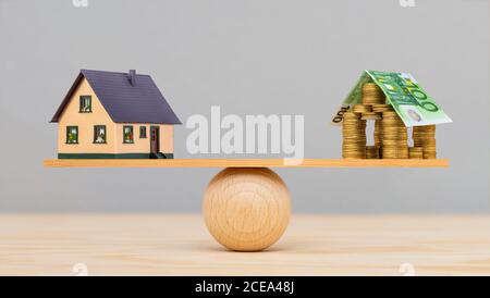 Financement de la construction de logements par la Banque Banque D'Images