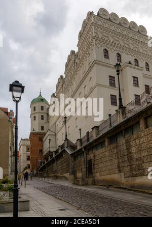 Szchecin, Pologne - 19 août 2020 : vue sur le château des ducs de Pomerania dans la vieille ville de Szchecin Banque D'Images