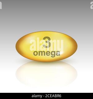 Vitamine Omega 3. Icône de capsule de vitamine Drop Illustration de Vecteur