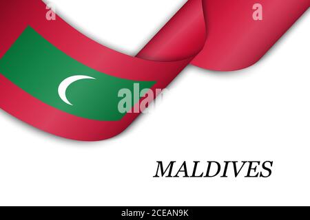 Ruban de tissage ou bannière avec drapeau des Maldives Illustration de Vecteur