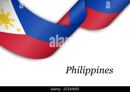 Ruban de tissage ou bannière avec drapeau des Philippines Illustration de Vecteur