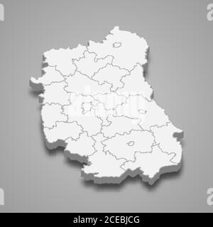 la carte 3d de Lublin voïvodeship est une province de Pologne, Illustration de Vecteur