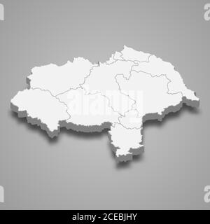 La carte 3d du Yorkshire du Nord est un comté cérémonial de Angleterre Illustration de Vecteur