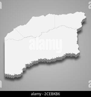 La carte 3d de Vichada est un département de Colombie Illustration de Vecteur