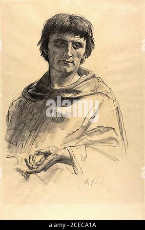 Cabanel Alexandre - Etude de figure centrale pour la vie de Saint Louis Roi de France - Ecole française - 19ème Siècle Banque D'Images