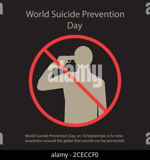 La Journée mondiale de la prévention du suicide, le 10 septembre, vise à sensibiliser le monde entier au fait que le suicide peut être évité. Illustration de Vecteur