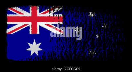 Coup de pinceau drapeau australien Illustration de Vecteur