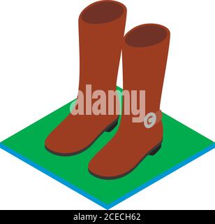 Icône de démarrage demi, style isométrique Illustration de Vecteur