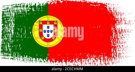 Coup de pinceau drapeau portugais Illustration de Vecteur