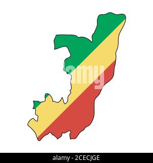 Carte drapeau République du Congo Illustration de Vecteur