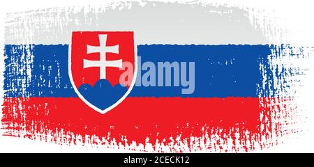 Coup de pinceau drapeau slovaque Illustration de Vecteur