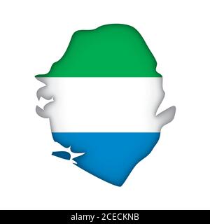 Carte drapeau Sierra Leone Illustration de Vecteur