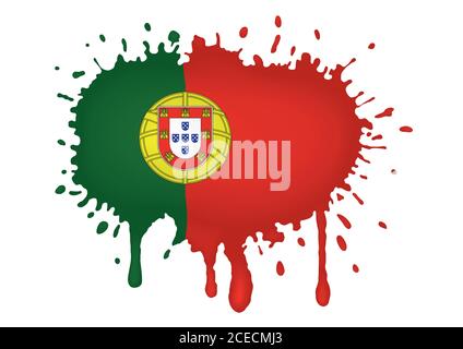 Drapeau splash Portugal Illustration de Vecteur