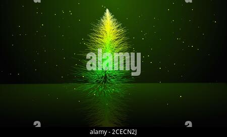 Sapin de noël vert granulé avec petits pois. Illustration d'arrière-plan Banque D'Images