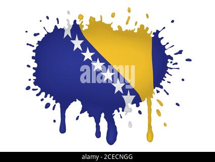 Drapeau splash de Bosnie-Herzégovine Illustration de Vecteur