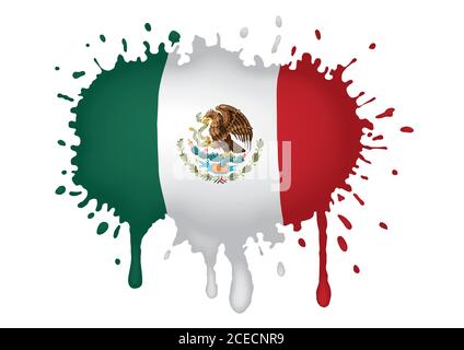 Esquisser le drapeau mexicain Illustration de Vecteur