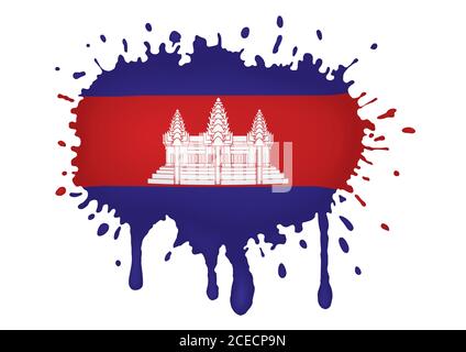 Drapeau du Cambodge Illustration de Vecteur