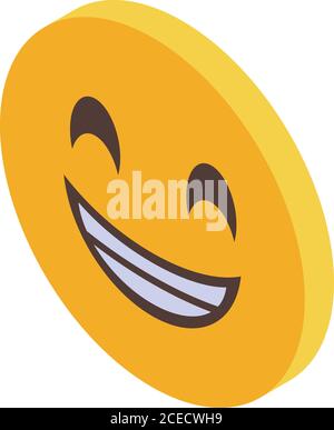 Icône Digital emoji, style isométrique Illustration de Vecteur