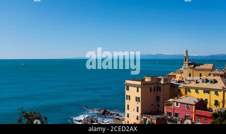 Beau paysage à Boccadasse Genova Italie Banque D'Images