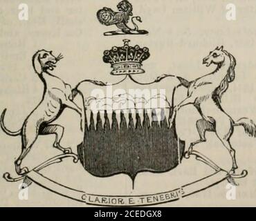 . Le peerage de l'Empire britannique tel qu'il existe actuellement : Arrangé et imprimé à partir des communications personnelles de la noblesse. roke, dans le Peerage du Royaume-Uni, et aBaronet, Lord Lieutenant du Comté de la ville de Haverford-Ouest, que Borough il a représenté au Parlement pendant près de deux ans, b. 7 juin l80l, M. Eliza, seule fille de JohnGordon, Esq., de Hanwell. Sa seigneurie est le seul numéro de John Grant, Esq., de Nolton, près de Haverford-Ouest, par son mariage avec Mary-Philippa-Arteinisia, fille et héritière de JamesChild, Esq., de Bigelly House, Co. Pembroke Banque D'Images