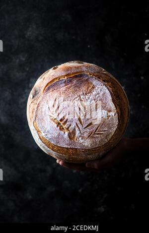 femelle méconnaissable en tablier mettant des tomates cerises coupées dans un bol tout en préparant une salade végétalienne sur une table dans la cuisine Banque D'Images