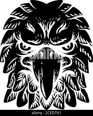 Eagle Falcon Hawk Ou Phoenix Head Face Mascot Illustration de Vecteur