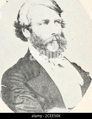 . Documents et actes de la Royal Society of Tasmania. RONALD CAMPBELL GUNN, F.R.S., ETC. (1808 81). Secrétaire de la Tasmanian Society, 1839, 1844—9, rédacteur en chef du Tasininiun Journal, 1841—9. L'HONORABLE WILLIAM THOMAS NAPIER CHAMP, M.H.A. (1808—92). Premier Premier ministre de Tasmanie, 1856—7. Secrétaire de la Botanical and HorticulturalSociety of Van Dicmens Land, 1843—4. /^e. N GEORGE FORDYCE STORY, M.D., (1800—85).Photographie prise vers 1870. Secrétaire de la Société royale, 1844—5. ( -*. f ??fk Banque D'Images