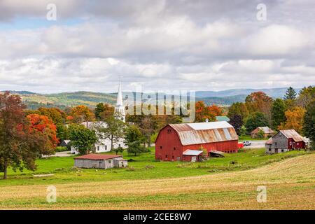 Peacham, Vermont, USA automne rural scène. Banque D'Images